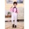 六一儿童合唱演出服男童背带裤小学生朗诵舞蹈服幼儿园小朋友表演服通用套装简约婴童套装 110cm 长袖背带裤粉色