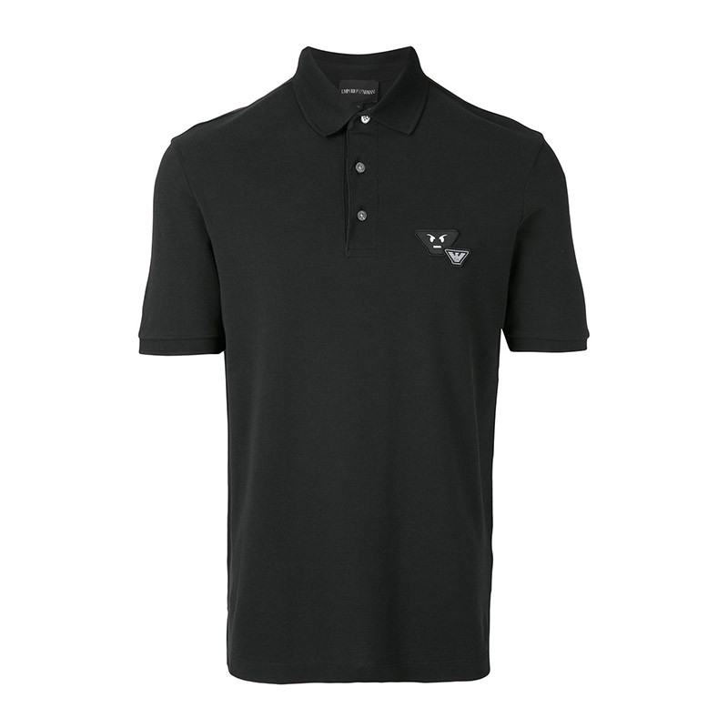 Emporio Armani/安普里奥阿玛尼 黑色缝饰男士纯棉短袖polo衫#3Z1FL5 1JQYZ 0999 XXL 黑色