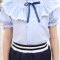儿童演出服表演服男童女童两件套上衣衬衫短期短裤夏季套装六一儿童节演出服装婴童套装 130cm 女款