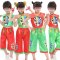 六一儿童节表演服装京剧说唱脸谱幼儿园戏曲舞蹈演出服男女可爱创意儿童舞台演出服套装 110建议身高95-105cm 女孩绿衣+红裤