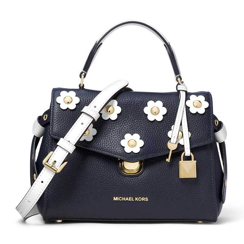 MICHAEL KORS 迈克·科尔斯 MK Bristol女士18新款贴花单肩斜挎手提包小号 30S8GZKS5U 蓝色