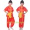 儿童武术表演比赛练功太极功夫服装长短袖男女童少儿衣服中小学生夏季女孩子男孩子练功服套装 100cm 红色长袖