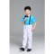 六一儿童演出服装女蓬蓬纱裙幼儿园跳舞蹈小学生合唱表演服男童被太苦套装演出服简约婴童套装 140cm 胸花裙蓝色女童