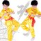 六一儿童武术服演出服短袖男少儿武术操表演服幼儿国学服装套装通用简约小清新婴童套装 120cm 白色短袖