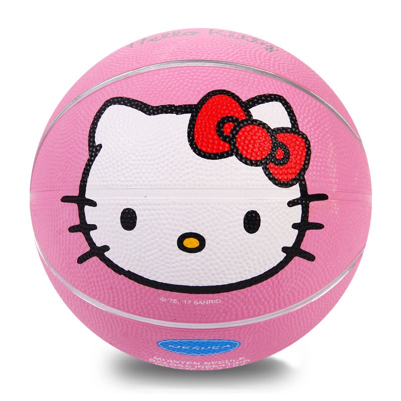 迪士尼(Disney)儿童橡胶篮球3号5号米奇KITTY猫卡通形象儿童球送气筒气针网兜 3号粉色KITTY8368