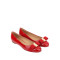 salvatore ferragamo VARINA蝴蝶结装饰亮面女士平底鞋 592125ROSSO 红色 US5.5