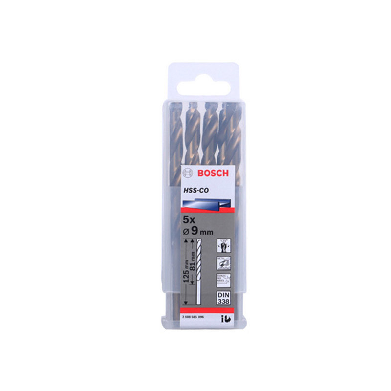 博世（Bosch） 高速钢麻花钻头-含钴12.5 mm HSS-Co (5支装)