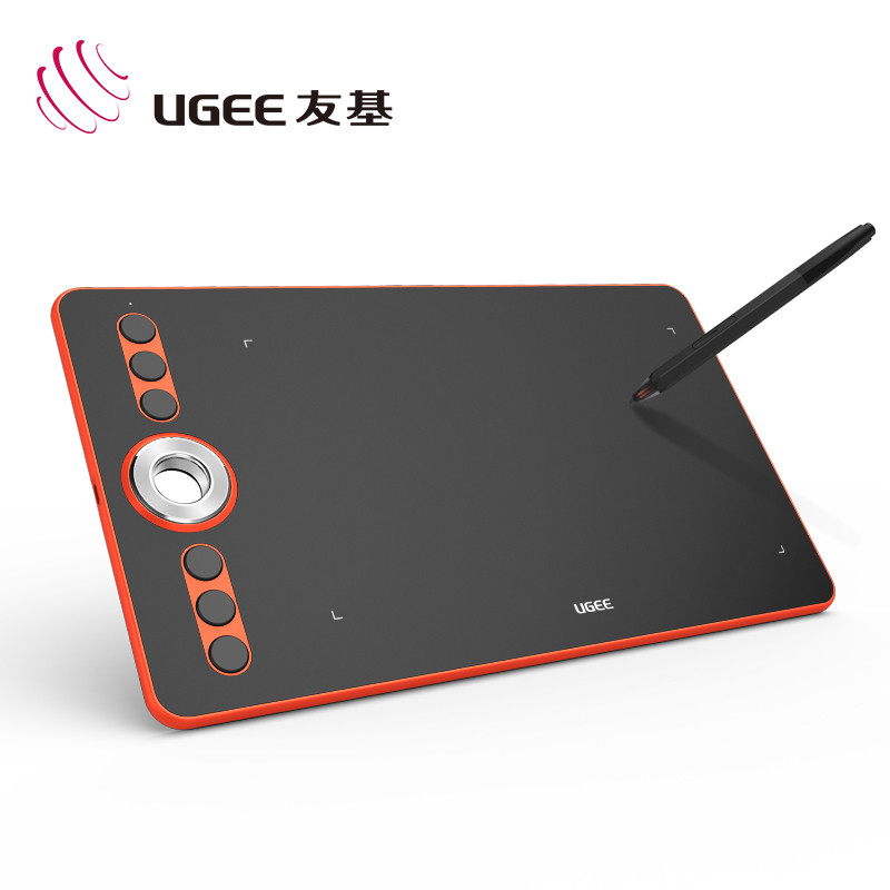 友基（UGEE） RB170 手绘板 数位板 电子绘图板 电脑画板 电子手写板 绘画板 PS板绘 橘红色 套餐一