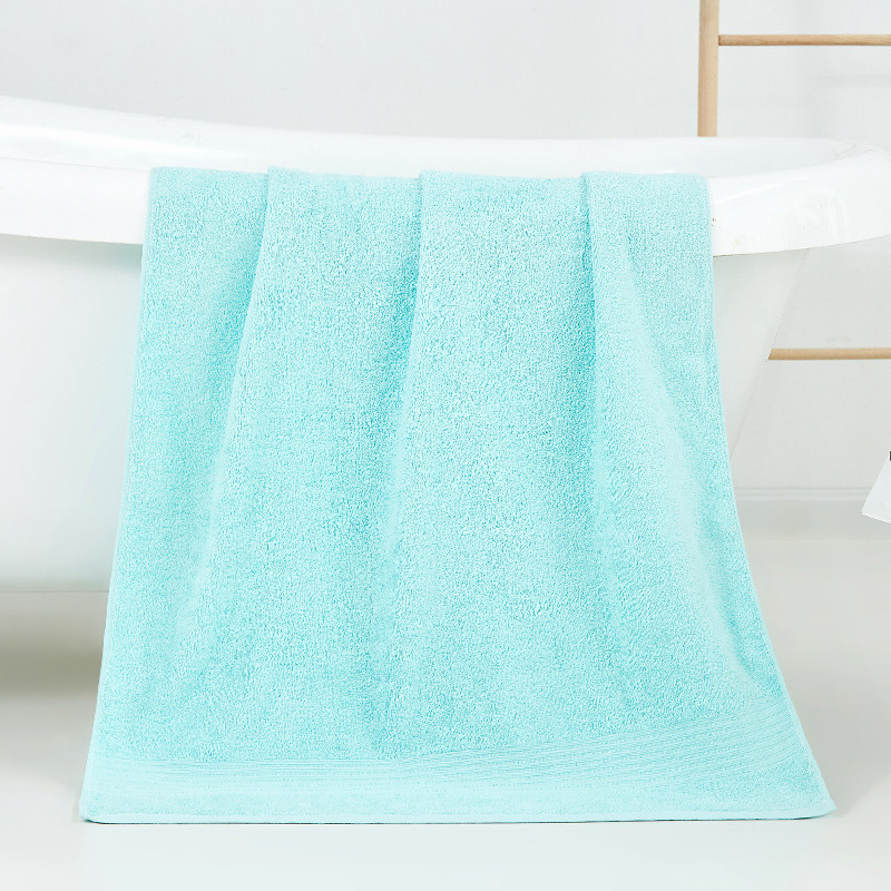 金号纯棉浴巾 吸水加厚素色柔软浴巾 浴巾140*70cm 蓝色
