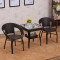 京好 藤椅茶几三件套 阳台茶几组合椅室内户外客厅现代简约环保休闲桌椅C77 咖啡色一桌三椅