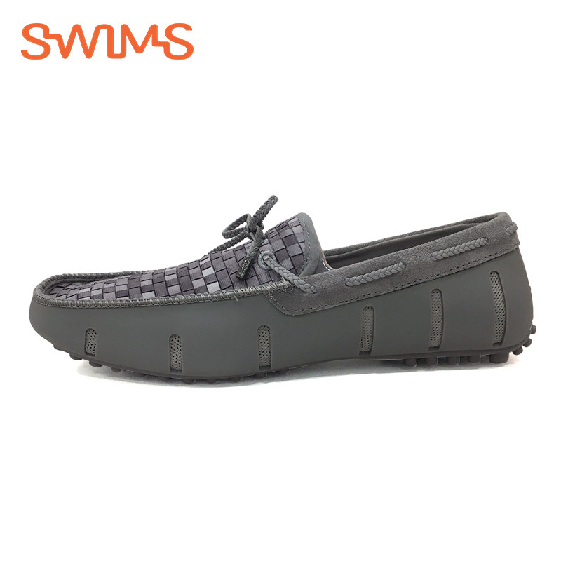 Swims Lace Loafer Woven 挪威春夏款男鞋 时尚潮流防水舒适休闲豆豆鞋 灰色 44码