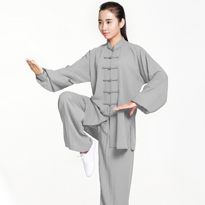 宏道太极服亚麻 M 灰色