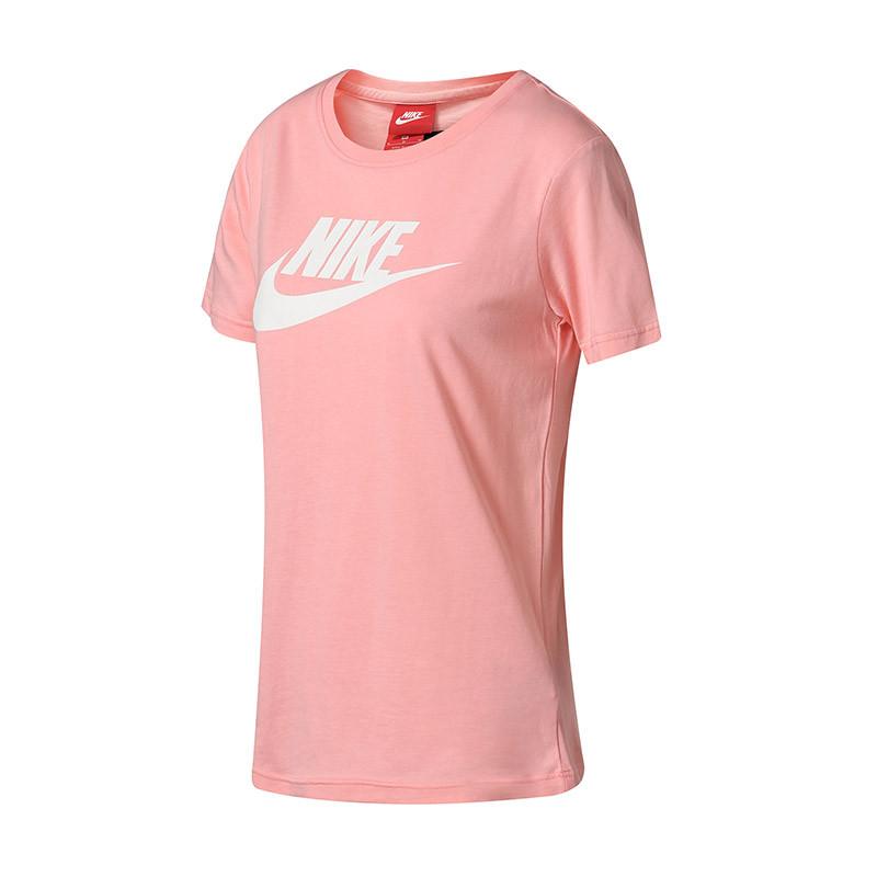 【自营】Nike耐克女短袖T恤大logo休闲舒适透气圆领运动t恤846469 S 846469-697浅珊瑚色+白
