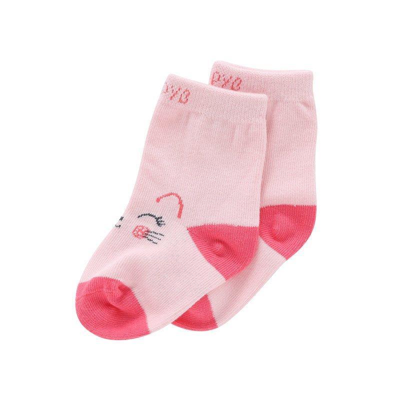 哈贝比初生婴儿秋冬卡通直筒袜子0-3岁宝宝可爱保暖中筒松口袜子_1 11（3-4岁） 粉色袜子