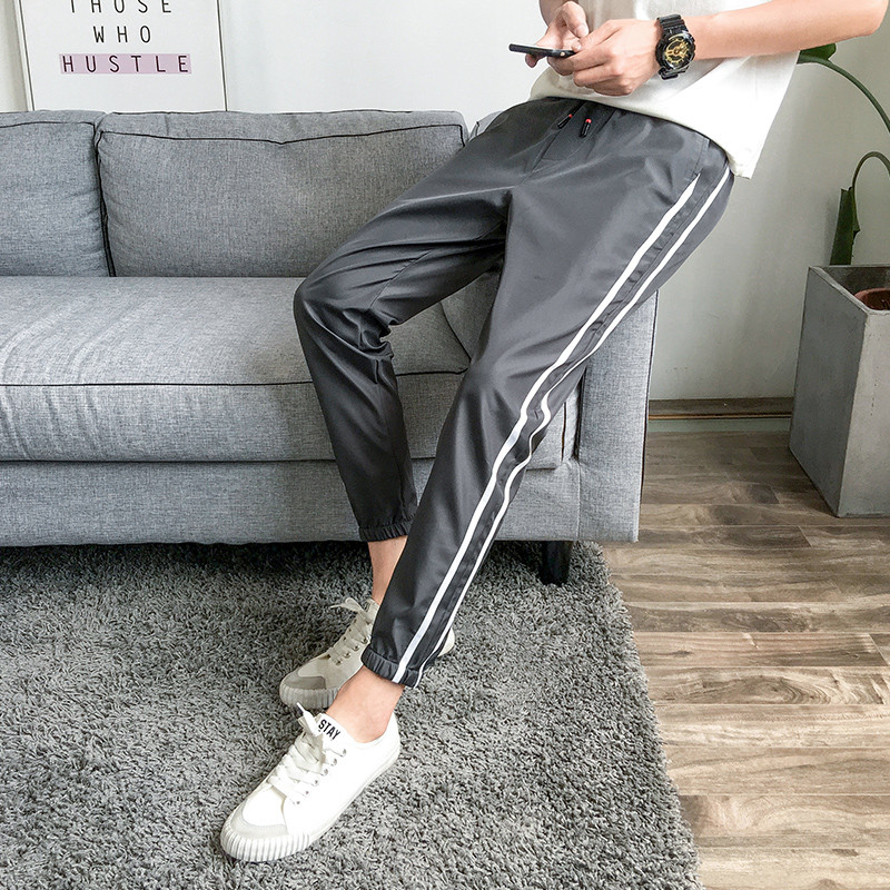 绅士空间2021春季休闲裤男韩版潮流裤子男运动裤宽松束脚裤男装九分工装裤男裤MF.501 MF.501军绿 4XL