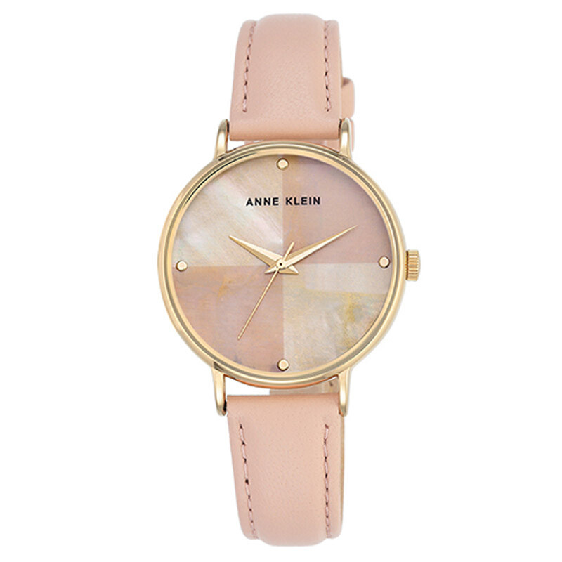 安妮克莱因（ANNE KLEIN）摩登复古系列皮质表带石英女士手表AK/2790PMPK AK/2790PMPK