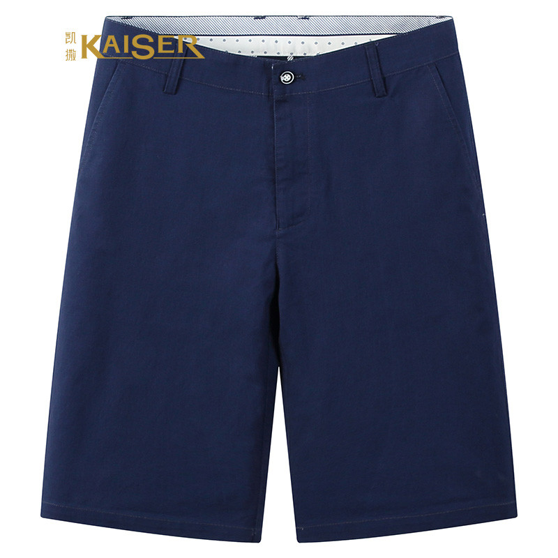 KAISER凯撒 休闲裤男舒适休闲百搭棉质微弹修身中裤 34(2尺7) 藏蓝色
