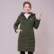 千仞岗长款轻薄羽绒服女连帽2018春季新品过膝冬装女外套218053 180/2XL 503海藻绿