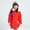 千仞岗2018秋冬新品童装羽绒服带毛领中长款连帽韩版女童装219853 100cm 活力红104