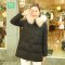 千仞岗2017新品中长款A版女装羽绒服甜美大毛领公主风外套20136 170/L 黑色005