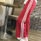 韩版ulzzang原宿风学生三条杠运动裤女bf宽松休闲长裤阔腿裤夏潮_2_7 L 202#蓝色束脚