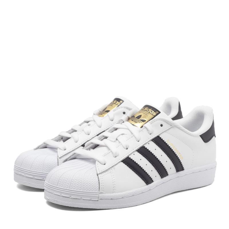 adidas阿迪三叶草2018新款大童SUPERSTARJ休闲鞋C77154_1 亮白/1号黑色/亮白 6.5码