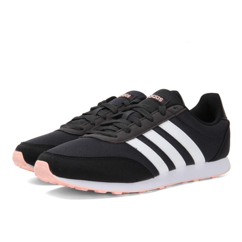 adidasneo阿迪休闲2018女子VRACER2.0W跑步休闲鞋_2 碳黑/1号黑色/朦胧珊瑚粉 40码