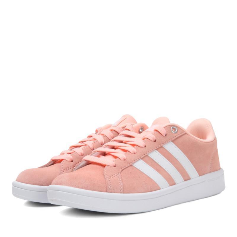 adidasneo阿迪休闲2018年新款女子CFADVANTAGEWCOURT休闲鞋_1 朦胧珊瑚粉/亮白/暗银金属 36码