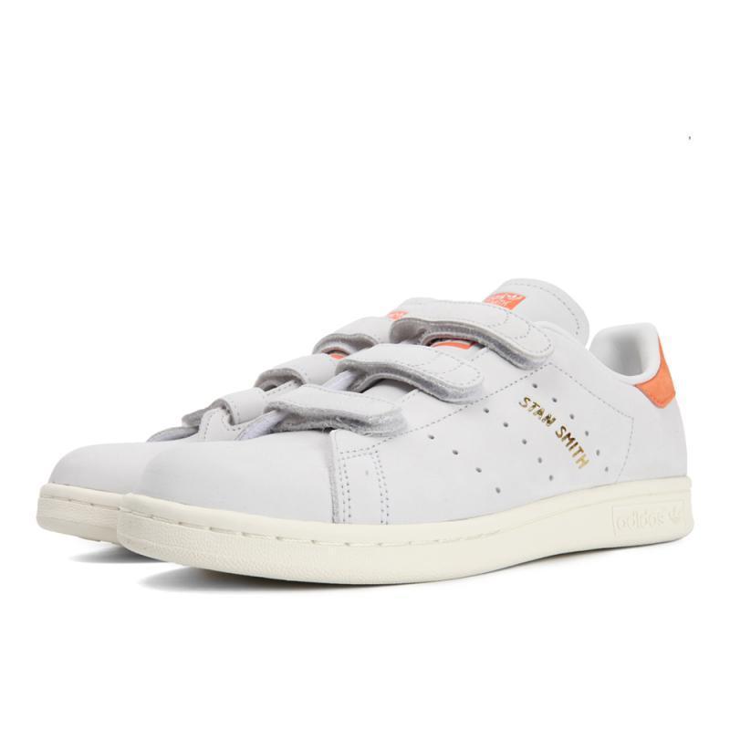 adidasOriginals阿迪三叶草2018女子STANSMITHCFW三叶草_1 晶白/影迹橙 39码