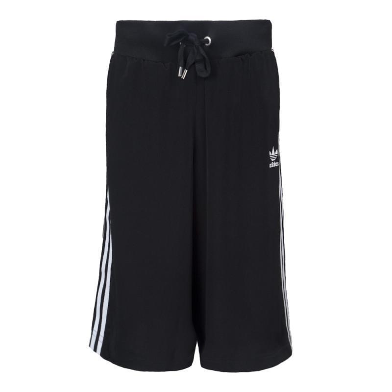 adidas阿迪三叶草2017年新款女子三叶草系列针织中裤BJ8187_2 30码 黑色