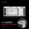 阿萨斯大型欧式4MM加厚304不锈钢手工水槽套餐单槽厨房洗菜盆水池 11850T-12件套-3055不锈钢提拉龙头