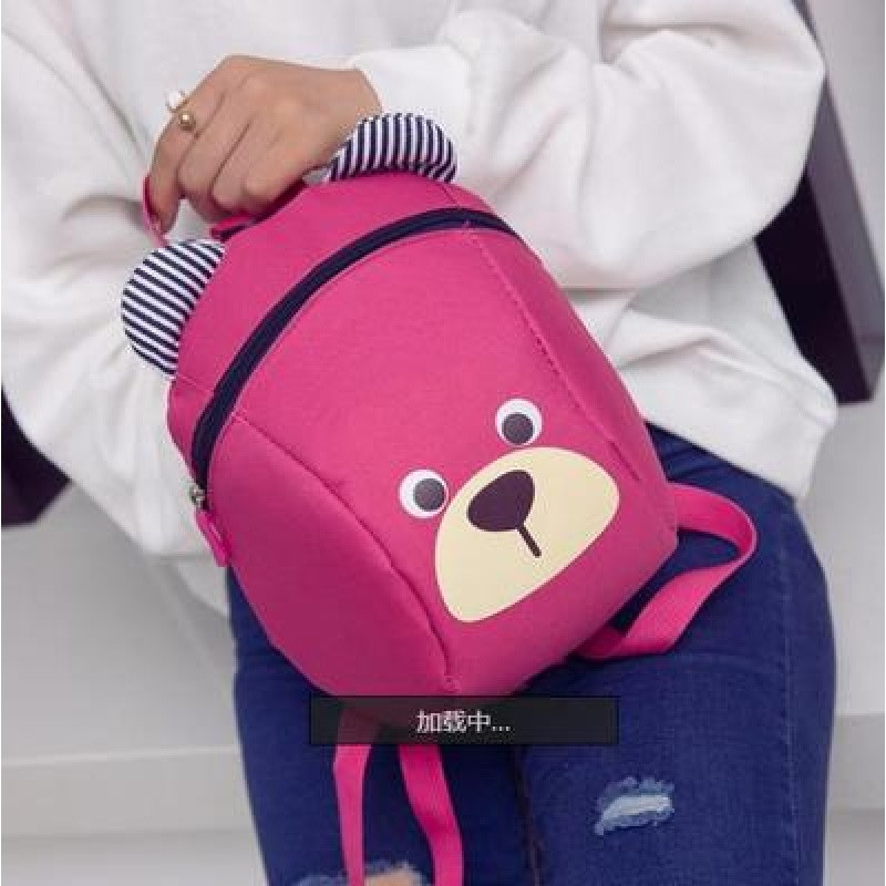 韩版儿童小书包男女孩幼儿园宝宝背包迷你夏季可爱1-3-4-5岁萌娃_1 包包小熊防走失粉