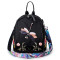 双肩包女2018新款花朵刺绣小背包休闲迷你女背包单肩斜跨蜻蜓背包_6 小号普通肩带