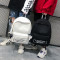 书包女双肩包女韩版学院风高中学生百搭字母校园帆布个性背包_2 黑色【黑布贴白字母】