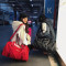 新款轻便男女通用旅行包情侣休闲运动健身包出差行礼袋待产包大包_7 红色