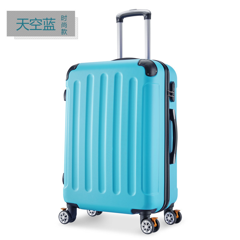 学生拉杆箱万向轮女20寸24行李箱旅行密码箱男22寸26寸登机潮箱子_7_7 28寸 蓝色包角款