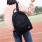 原宿风灯芯绒双肩包女韩版学院风帆布书包中学生简约ulzzang背包_6 黑色送零钱包+小熊
