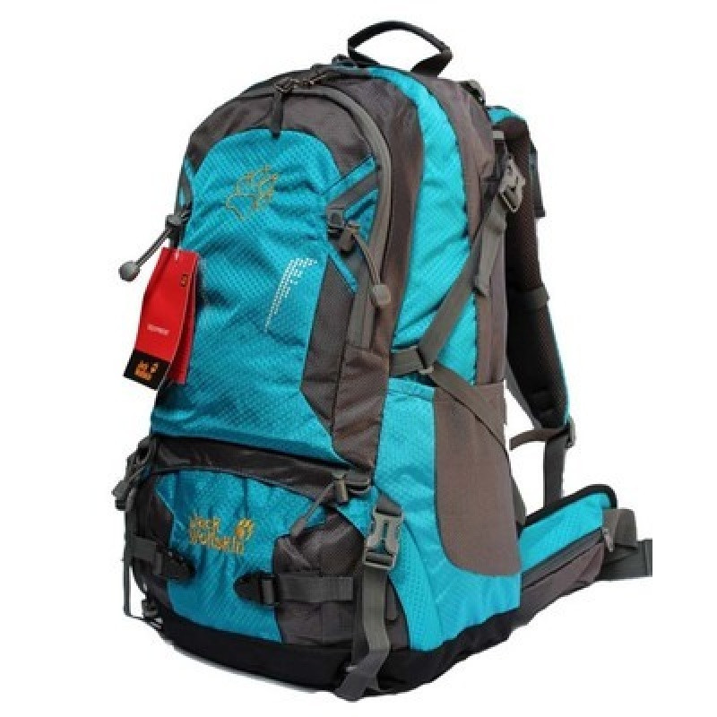 优质出口男女双肩背包40L/50L登山包户外运动旅行徒步背囊防雨罩 狼蓝色