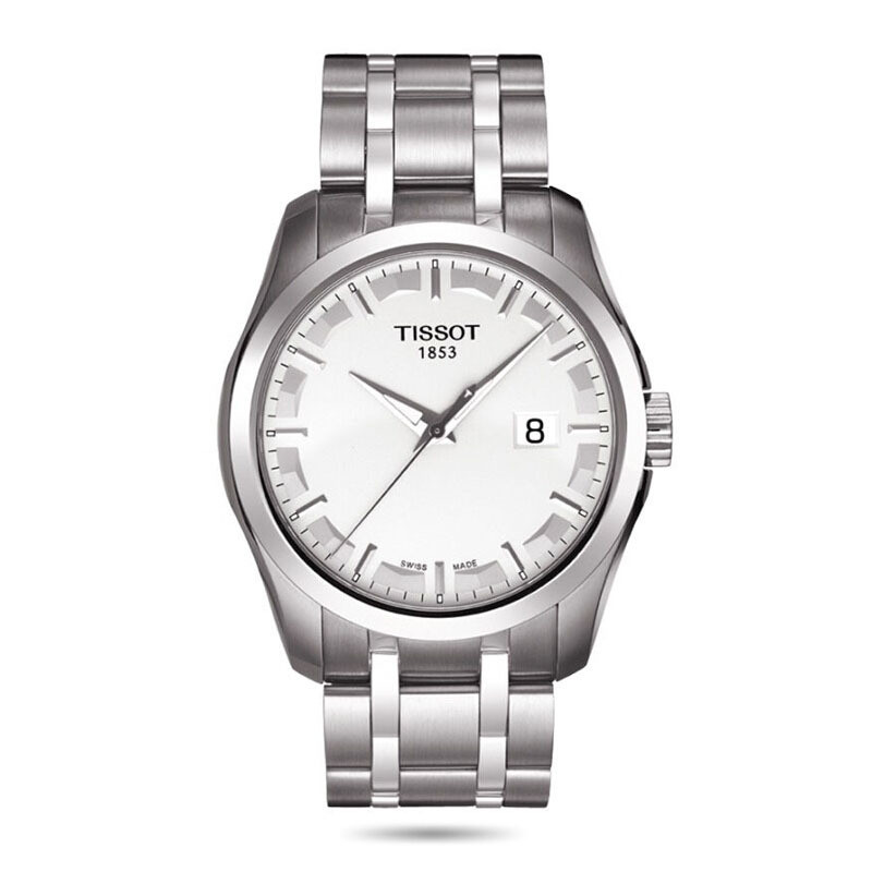 全国联保 天梭(TISSOT)真皮革腕表 库图系列石英表 男 运动休闲男士防水手表 T035.410.11.031.00