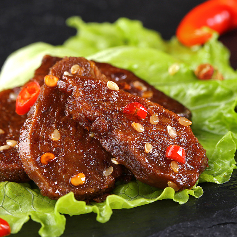 百草味 肉脯 香辣味鸭肉脯 70g 熟食类办公室零食高清实拍图