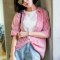 韩都衣舍2018夏装新款女装韩版拼接假两件条纹衬衫女HO9036魭 S 红色A