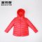 波司登童装男女童羽绒服连帽纯色儿童潮流运动羽绒服T70131020_1 140/64 中国红1215