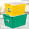 茶花收纳箱塑料大号有盖箱子衣物被子玩具收纳整理箱收纳盒储物箱 58L绿色