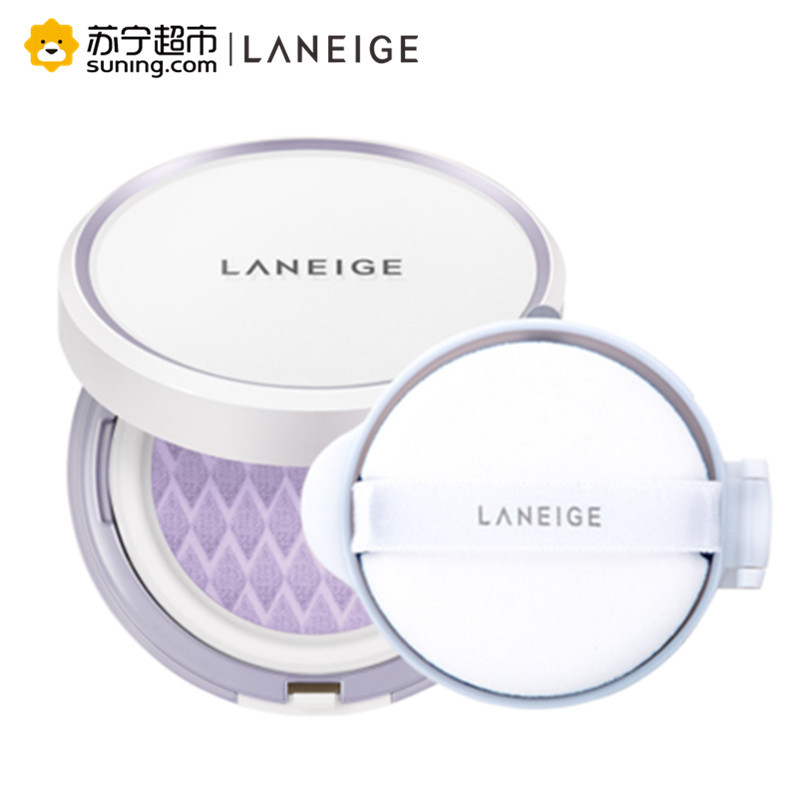 兰芝(Laneige)雪纱修颜气垫隔离霜 15g*2 40号紫霞 均匀修色 提亮肤色 遮瑕 气垫CC霜