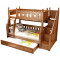 艾帛利(AIBOULLY) 床 儿童床实木高低床 上下床双层床成人子母床 橡胶木床上下铺男孩组合床美式乡村床 1.35米梯柜款（送书架+床垫）