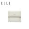 ELLE（她）2018年春夏新品女包钱包 铆钉个性迷你小钱包牛皮多色零钱包 女士票夹短款钱夹 70914 灰色