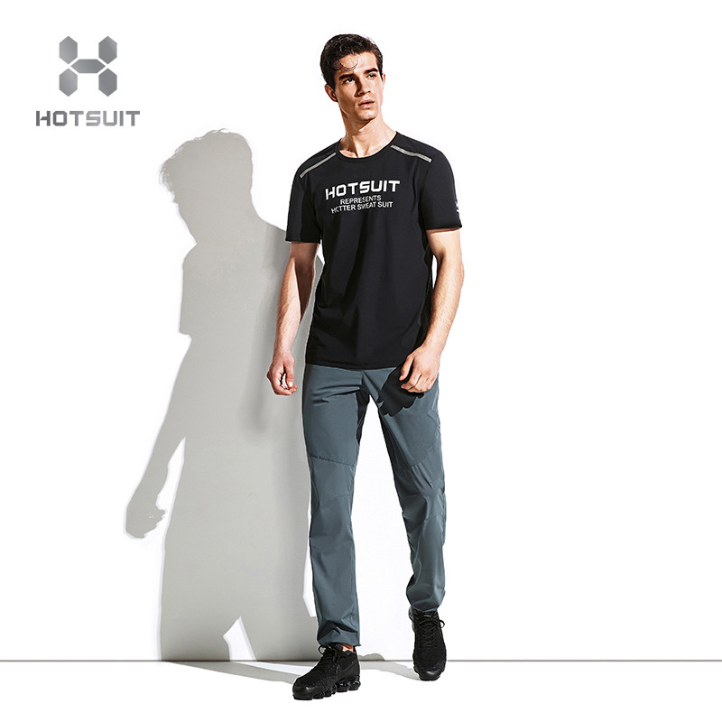 美国HOTSUIT运动短袖男2018夏季新款户外健身吸湿排汗运动t恤透气5755012 3XL 矿物黑