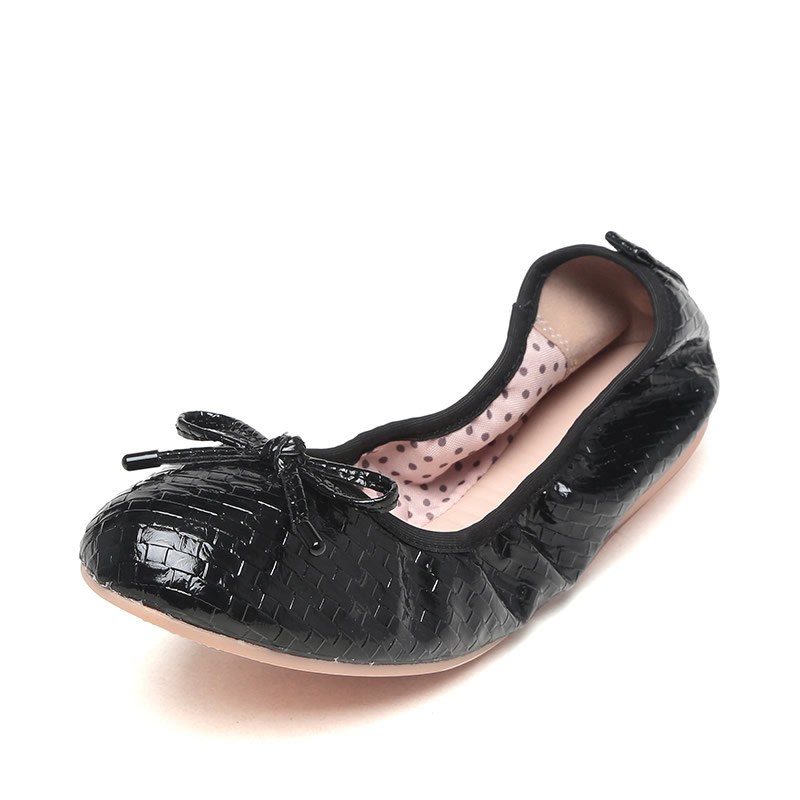 SHOEBOX/鞋柜春款蛋卷女鞋潮休闲平底套脚单鞋女_1 黑色115 39