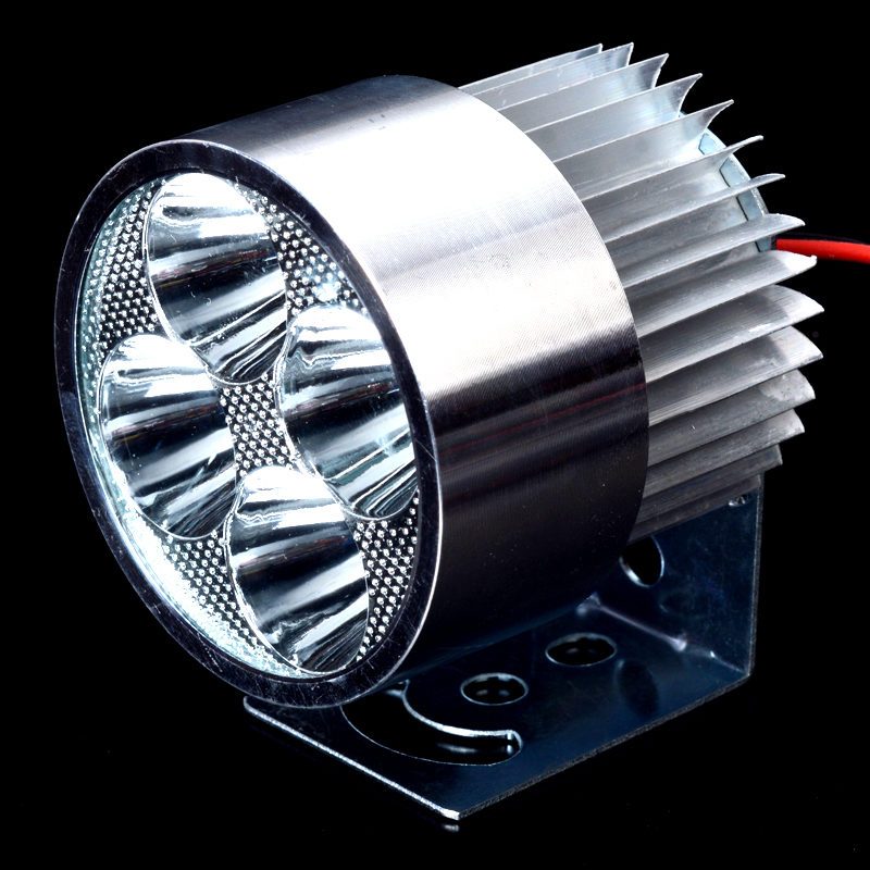 电动车灯摩托车LED灯泡电瓶射灯电单车灯12V48伏60V超亮外置大灯 灯杯聚光4珠