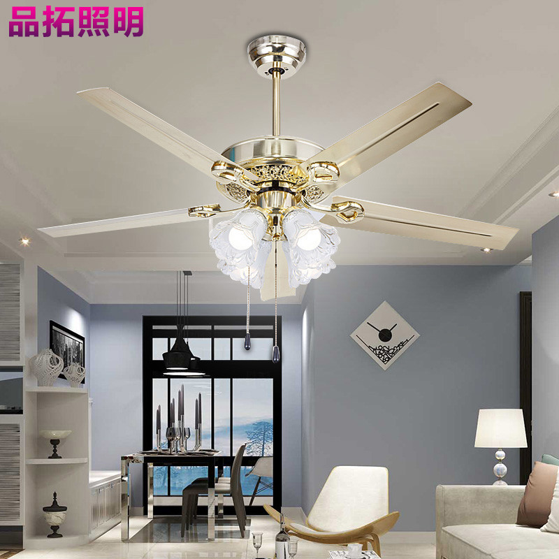 Grevol品拓PINTUOLED风扇灯吊扇灯简约现代吸顶灯铁艺时尚餐厅客厅卧室灯具遥控壁控线控吊扇灯灯具灯饰15M2